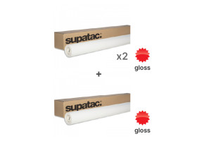 supatac std3100r gloss white removable grey adhesive monomeric vinyl 1370mm (2 rolls) + supatac stl2200 transparent gloss overlaminate (1 roll) bundle, 2 x std3100r13 + 1 x stl220013, bundle deals